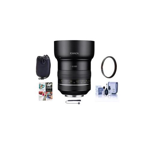  Adorama Rokinon SP 85mm F1.2 High Speed Lens for Canon EF Mnt W/Free Pc Accessory Bundle SP85M-C A