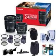 Adorama Canon Portrait & Travel 2 Lens Kit Lens with Premium Accessory Bundle 0570C010 B