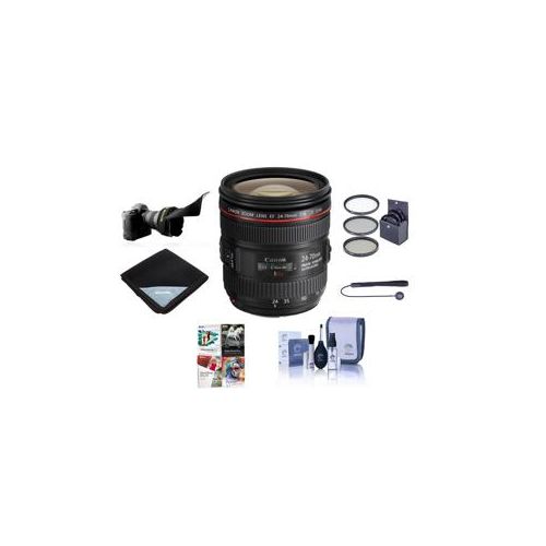  Adorama Canon EF 24-70mm f/4L IS USM Lens with Free Basic Accessory Bundle (PC) 6313B002 NK