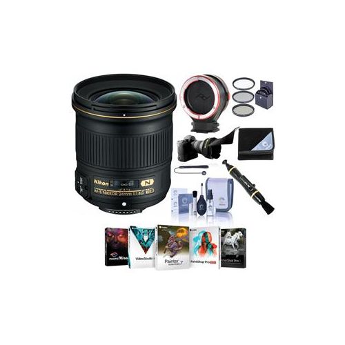  Adorama Nikon 24mm f/1.8G AF-S ED NIKKOR Lens USA Warranty with Premium Accessory Bundle 20057 BB