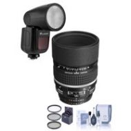 Adorama Nikon 105mm f/2 AF-D DC NIKKOR Telephoto Lens USA Warranty W/FP Zoom Li-on Flash 1932 FL