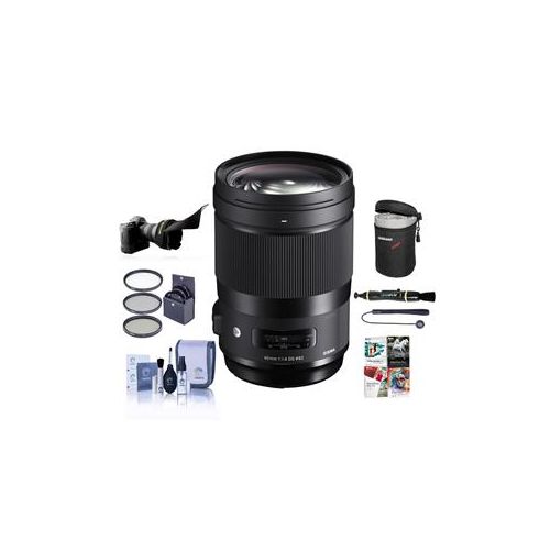  Adorama Sigma 40mm f/1.4 DG HSM ART Lens for Sigma DSLR Cameras With Free PC Acc Bundle 332956 A