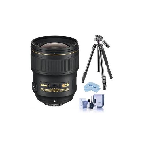  Adorama Nikon 28mm f/1.4E AF-S NIKKOR Lens USA Warranty W/Vanguard Alta 264 TBH Tripod 20069 T