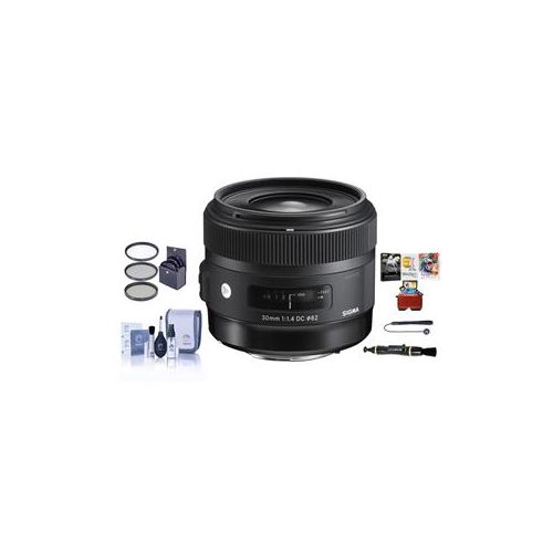  Adorama Sigma 30mm f/1.4 DC HSM ART Lens for Canon EOS DSLR Cameras w/Accessory Bundle 301-101 AM