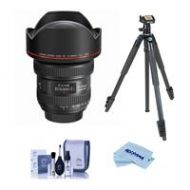 Adorama Canon EF 11-24mm f/4L USM Lens with Tripod Bundle 9520B002 T