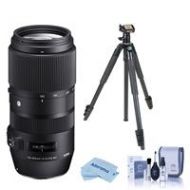 Adorama Sigma 100-400mm f/5-6.3 DG OS HSM Lens for Nikon F Mount With Slik Sprint Tripod 729955 T