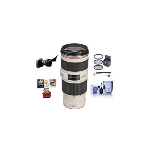  Adorama Canon EF 70-200mm f/4L IS USM Lens with Free Basic Accessory Bundle (Mac) 1258B002 AM