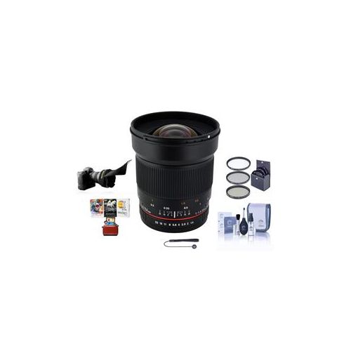  Adorama Rokinon 24mm f/1.4 ED AS Wide-Angle Lens for Canon W/Free Mac Accessory Bundle RK24M-C AM