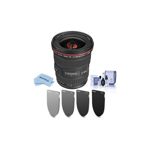  Adorama Canon EF 17-40mm f/4L USM Lens -With Haida Rear Lens ND Filter Kit, Cleaning Kit 8806A002 F