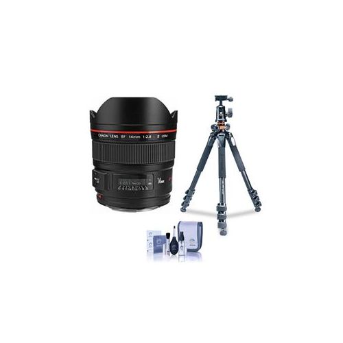  Adorama Canon EF 14mm f/2.8L II USM Lens with Tripod Bundle 2045B002 T