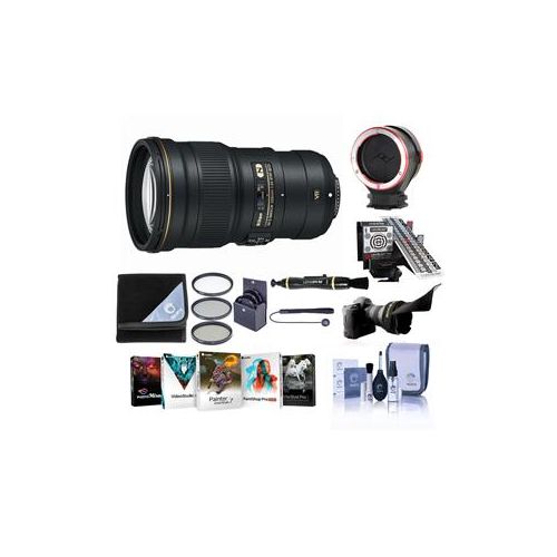  Adorama Nikon 300mm f/4E PF ED VR AF-S NIKKOR Lens, USA Warranty - With Pro Acc Bundle 2223 BB