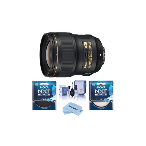  Adorama Nikon 28mm f/1.4E AF-S NIKKOR Lens USA Warranty - With Hoya UV / CPL Filter Kit 20069 F