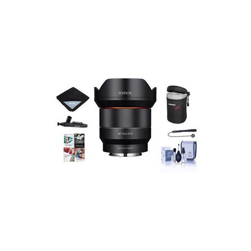  Adorama Rokinon 14mm F2.8 AF WA Full Frame AF Lens for Canon EF W/Free Pc Acc Bundle IO14AF-C A