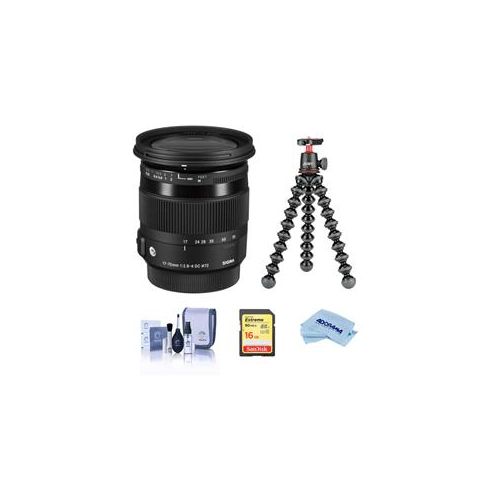  Adorama Sigma 17-70mm f2.8-4 DC OS HSM Macro Lens f/NIkon DSLR W/Joby GorillaPod 3K Kit, 884306 T