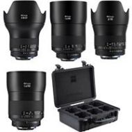 Adorama Zeiss Milvus 2.8/21, 2/35, 1.4/50 and 1.4/85 ZE EOS Lenses with case & Gears 2171-158