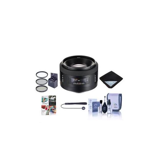  Adorama Sony 50mm f/1.4 A Mount Lens with Free PC Accessory Bundle SAL50F14 K