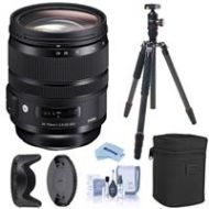 Adorama Sigma 24-70mm F2.8 DG OS HSM IF ART Lens f/ Canon - FotoPro X-GO Max Tripod 576954 T