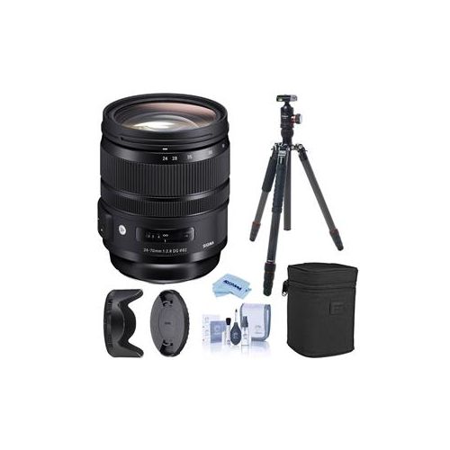  Adorama Sigma 24-70mm F2.8 DG OS HSM IF ART Lens f/ Canon - FotoPro X-GO Max Tripod 576954 T