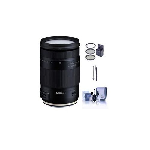  Adorama Tamron 18-400mm f/3.5-6.3 Di II HLD Lens for Nikon F With Free Accessory Bundle AFB028N-700 A