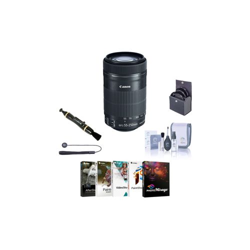  Adorama Canon EF-S 55-250mm f/4-5.6 IS STM Lens with Free Basic Accessory Bundle (PC) 8546B002 NK