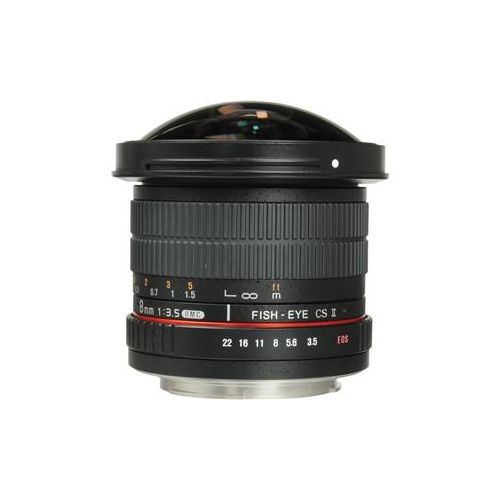  Adorama Samyang 8mm f/3.5 HD Fisheye Manual Focus Lens w/Removable Hood for Canon SYHD8M-C