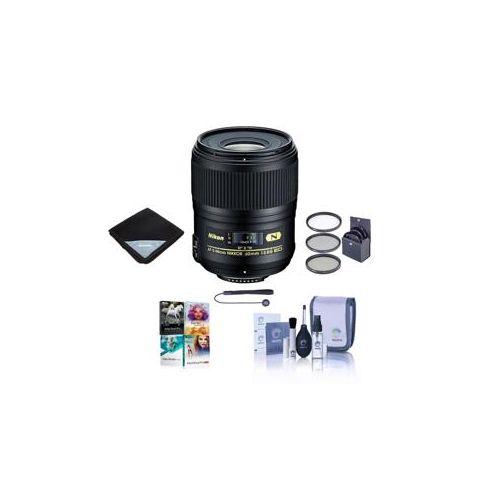  Adorama Nikon 60mm f/2.8G AF-S Micro NIKKOR AF ED Lens - USA Warranty w/Accessory Bundle 2177 NK