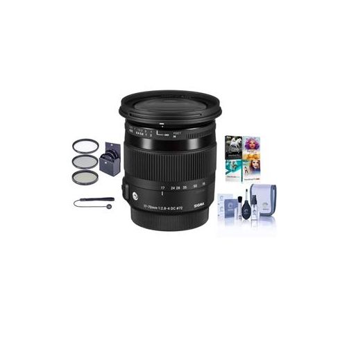  Adorama Sigma 17-70mm f/2.8-4 DC Macro OS HSM Lens f/Canon EOS w/Accessory BUNDLE 884101 K