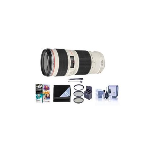  Adorama Canon EF 70-200mm f/4L USM Lens with Free Basic Accessory Bundle (PC) 2578A002 A