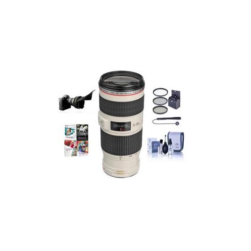  Adorama Canon EF 70-200mm f/4L IS USM Lens with Free Basic Accessory Bundle (PC) 1258B002 NK