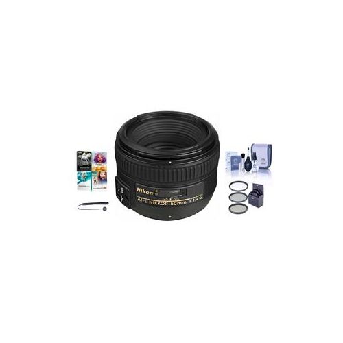  Adorama Nikon 50mm f/1.4G AF-S NIKKOR Lens - Nikon USA Warranty w/Accessory Bundle 2180 NK