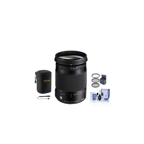  Adorama Sigma 18-300mm F3.5-6.3 DC Macro OS HSM Lens for Canon EOS w/Accessory Bundle 886-101 A