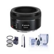 Adorama Canon EF 50mm f/1.8 STM Lens with Free Basic Accessory Bundle 0570C002 A