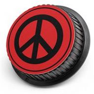 Adorama LenzBuddy Rear Lens Cap for Canon - with Photo of a Peace Sign (Red) 52108-03