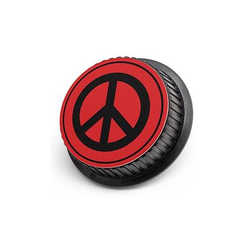  Adorama LenzBuddy Rear Lens Cap for Canon - with Photo of a Peace Sign (Red) 52108-03