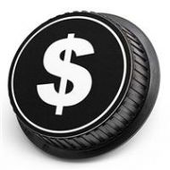 Adorama LenzBuddy Rear Lens Cap for Canon - with Photo of a Dollar Sign (Black & White) 52104-01