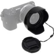 Adorama Fotodiox Reversible Flower Hood Kit for Sony E PZ 16-50mm Power Zoom Lens RVRSHOOD-405-52-CAP