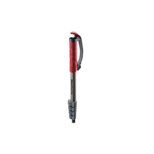  Adorama Manfrotto Compact Aluminum Monopod, 3.31lbs Capacity, Red/Anthracite MMCOMPACT-RD