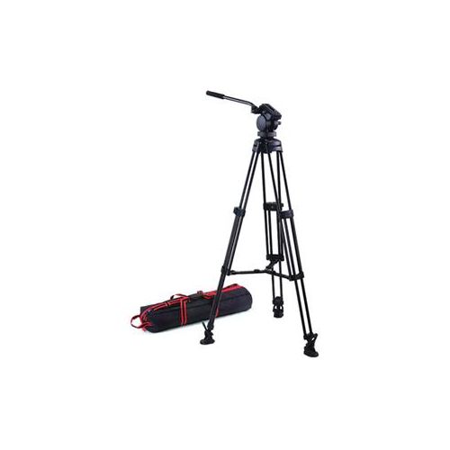  Adorama Acebil P-30MX T750 Aluminum Tripod with QR Video Pan Head - Black P-30MX