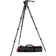 Adorama Manfrotto 526-1 Fluid Video Head with 536 Carbon Fiber Tripod and Carrying Bag 526,536K-1