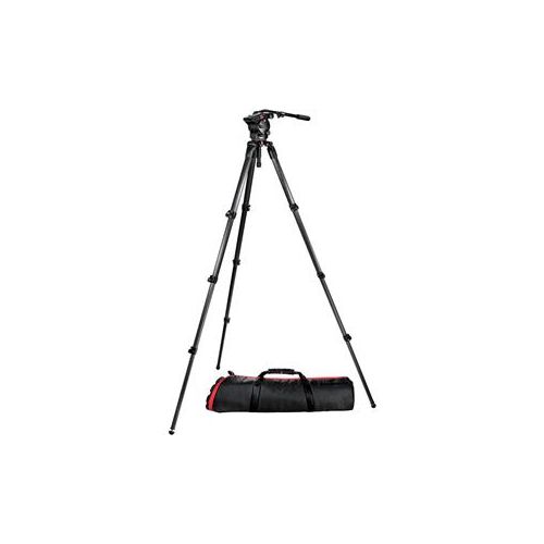  Adorama Manfrotto 526-1 Fluid Video Head with 536 Carbon Fiber Tripod and Carrying Bag 526,536K-1