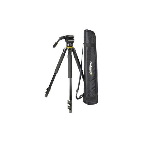  Adorama ProAm 75mm Bowl Aluminum Tripod & Dampened Fluid Head with Extendable Leg TRIJYFTH