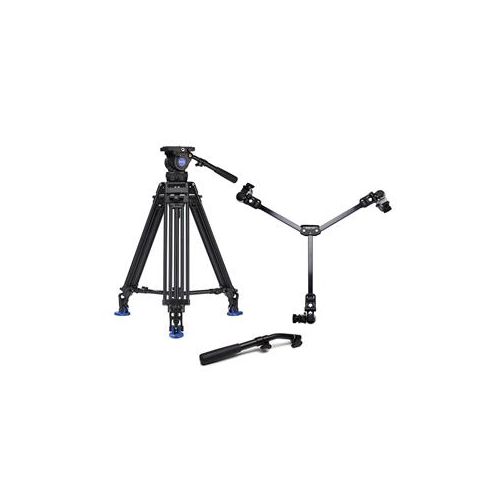  Adorama Benro BV10 Aluminum Alloy Twin Leg Video Tripod Kit W/DL-08 Dolly/Pan Bar Handle BEBV10DL08K