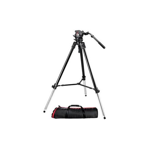  Adorama Manfrotto 526-1 Fluid Video Head with 528XB Heavy Duty Tripod and Carrying Bag 526,528XBK-1