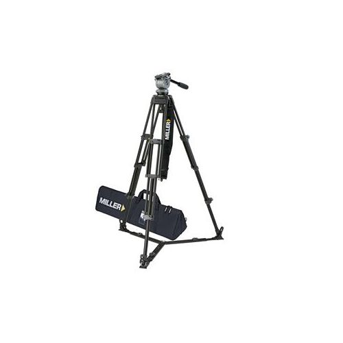  Adorama Miller DS-20 3-section Aluminum Tripod with Fluid Head - Black 848