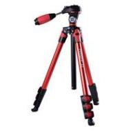 Adorama FotoPro S3 4-Section Aluminum Photo & Video Tripod with Ballhead, Red S3 RED