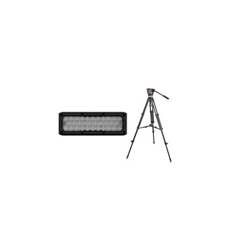  Adorama Sachtler 1001 3-section Aluminum Tripod with Fluid Head Black W/Litepanels Light 1001 B