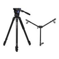 Adorama Benro A373F Aluminum Video Tripod and BV6 Head Kit With Benro DL-06 Dolly BEA373FBV6H6