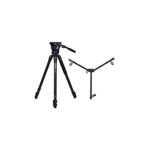  Adorama Benro A373F Aluminum Video Tripod and BV6 Head Kit With Benro DL-06 Dolly BEA373FBV6H6