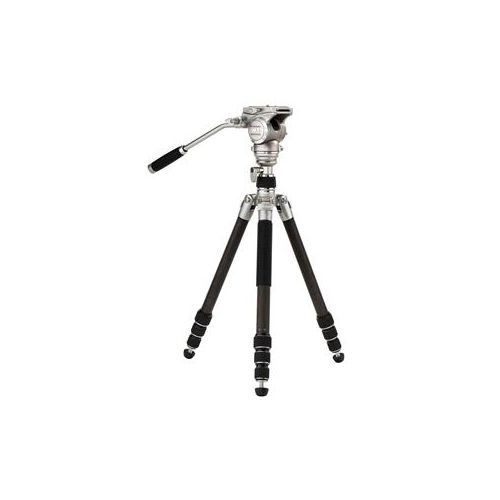  Adorama MeVIDEO GlobeTrotter Carbon Fiber Tripod with Video Head, Titanium Finish GTVCTTN