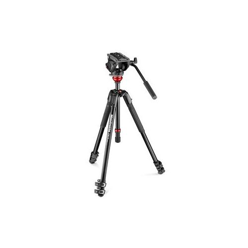  Adorama Manfrotto MVH500AH Fluid Video Head with 190X Video Aluminum Tripod MVK500190XV